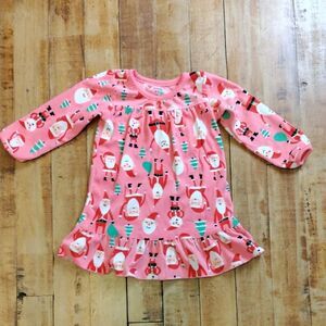 Carters Nightgown size 2T Pink Santa Fleece Christmas Holiday